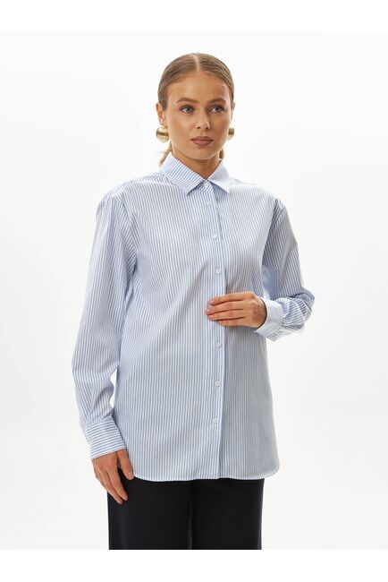 Женская рубашка в голубую полоску-9044 от byME 