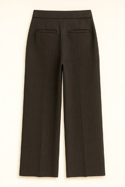 Брюки черные в тонкую полоску с добавлением шерсти-LWWN-135068 от  