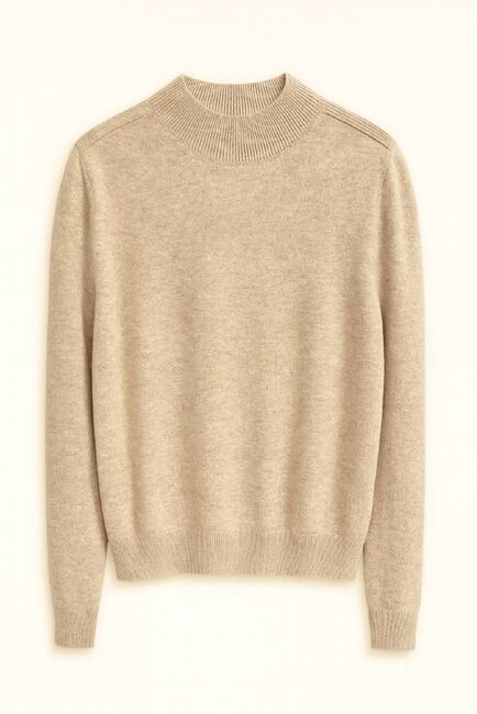 Джемпер из шерсти мериноса  светло-бежевый -LWSW-345006 от Luisa Wang 