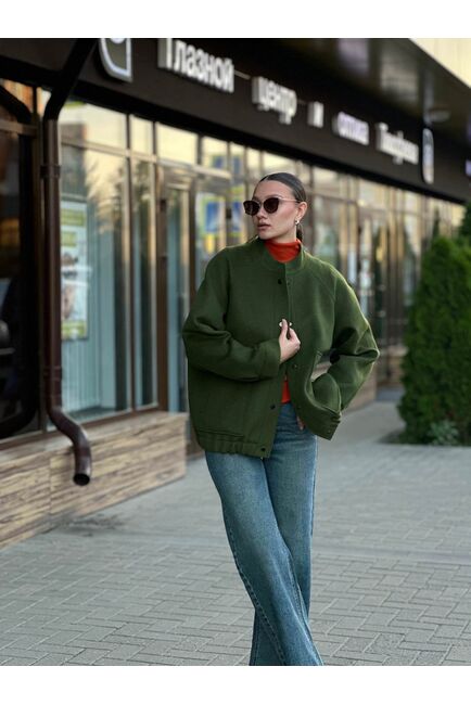Бомбер из шерсти цвет лайм от Doroteya 