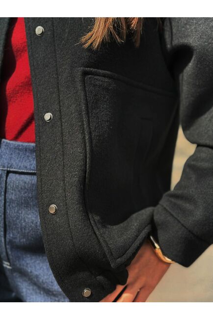 Бомбер из мериноса цвет: Черный-A102 от Doroteya 