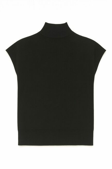 Топ из шерсти мериноса тонкой вязки и шелка Mulberry черный от byME 