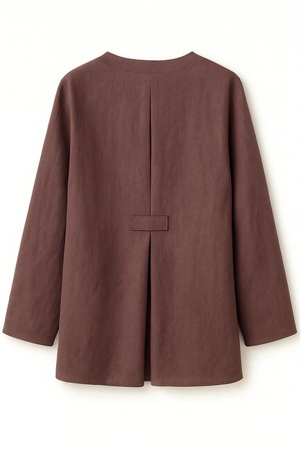 Рубашка  коричневая из льна-125028 от LW 