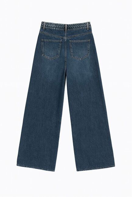 Женские джинсы 86372-802 деним темно-синий плетеный пояс от ByME 