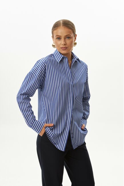 Женская рубашка  в синюю полоску-9034 от byME 