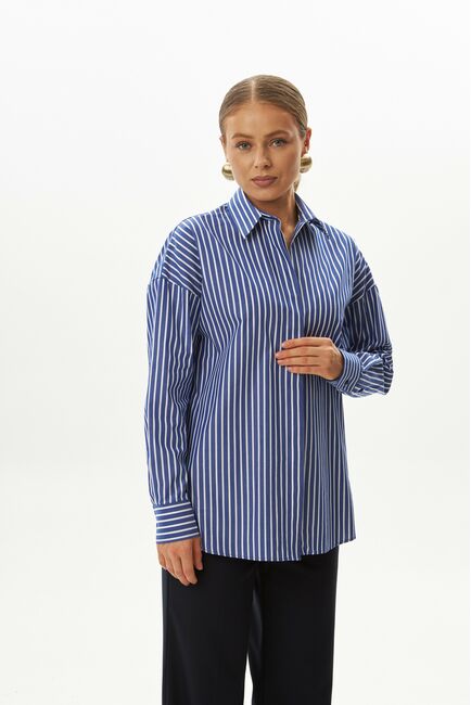 Женская рубашка  в синюю полоску-9034 от byME 