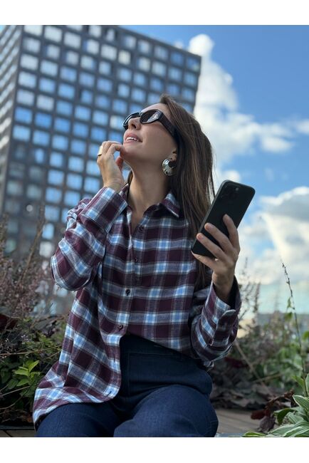 Женская рубашка фланелевая из хлопка-9029 от ByME 