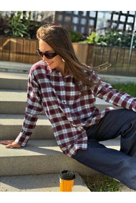 Женская рубашка фланелевая из хлопка-9029 от ByME 