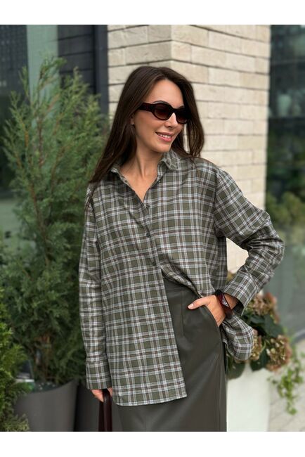 Женская рубашка фланелевая из хлопка-9030 от byME 