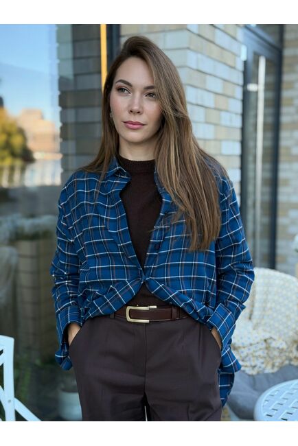 Женская рубашка фланелевая из хлопка-9032 от byME 