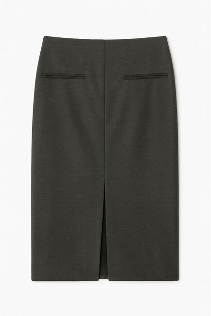 Юбка с разрезом спереди графит с добавлением шерсти SK4-1006 от byME 