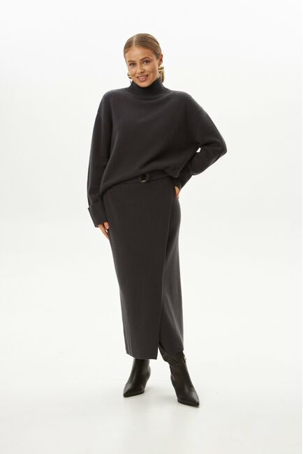 Юбка из шерсти с ангорой темно-серая от byME 