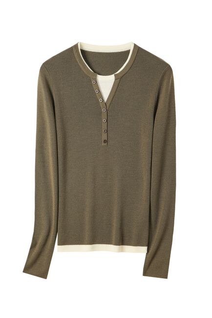 Джемпер оливковый из шерсти мериноса-JFS07 от ByME 