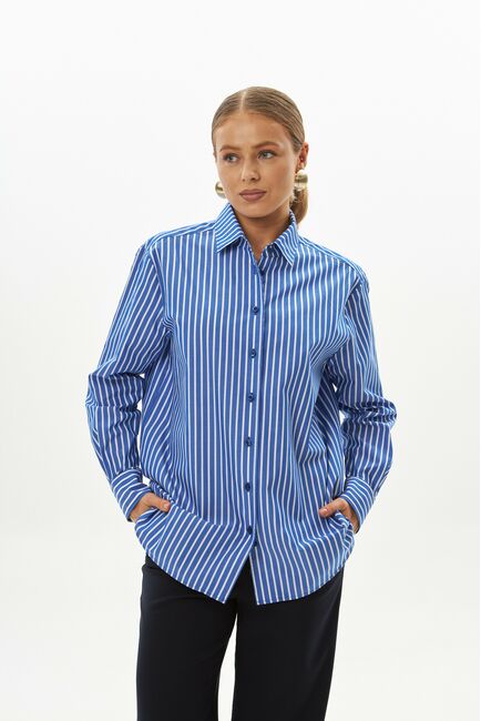 Женская рубашка в синюю полоску-9045 от byME 