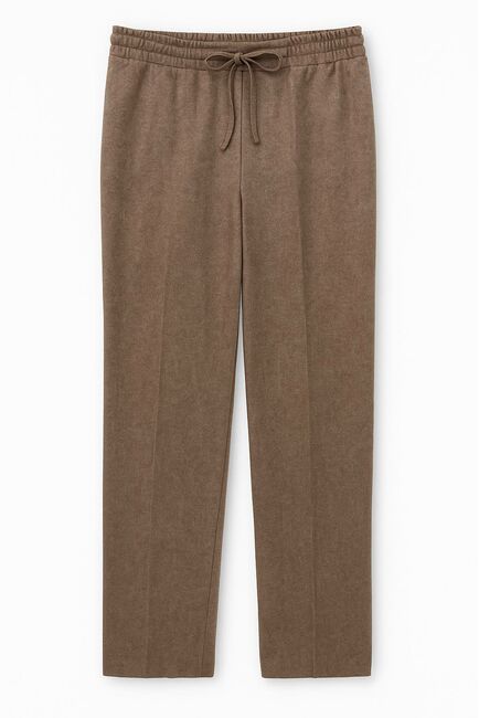 Брюки коричневые с добавлением шерсти-5314 от  