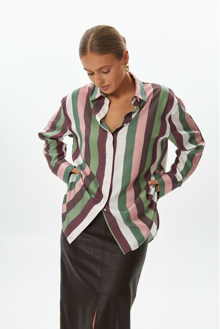 Женская рубашка в полоску из лиоцелла 9048 от byME 