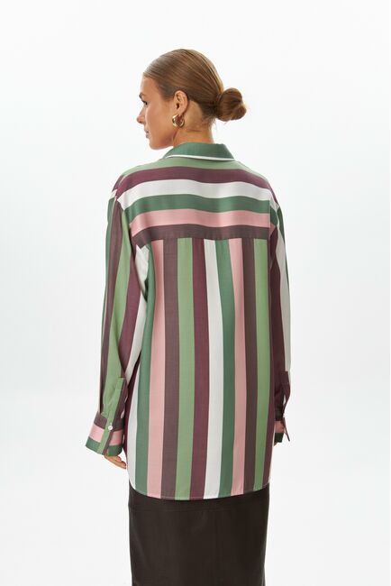 Женская рубашка в полоску из лиоцелла 9048 от byME 