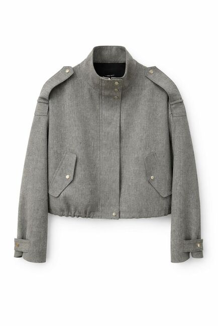 Бомбер облегченный с шерстью в сером цвете -Y265104 от  