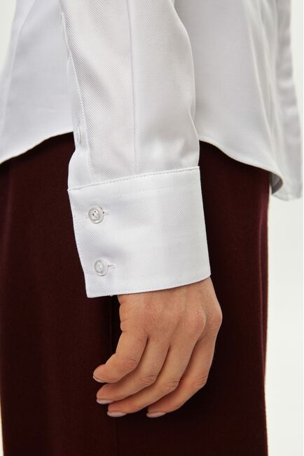 Рубашка белая воротник стойка под пуговицы с отделкой - 9059 от byME 