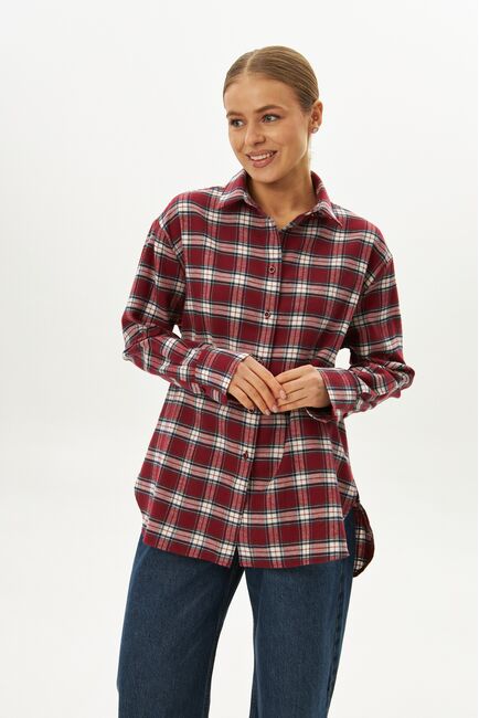 Женская рубашка в клетку фланелевая 9067 от byME 