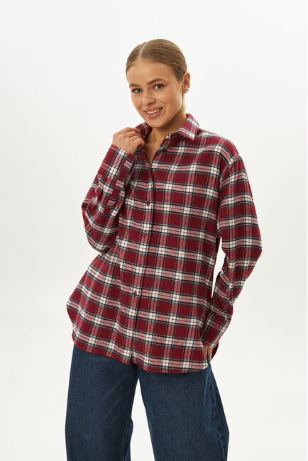 Женская рубашка в клетку фланелевая 9067 от byME 