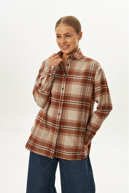 Женская рубашка в клетку фланелевая 9068 от byME 