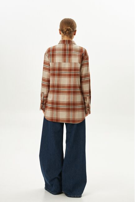 Женская рубашка в клетку фланелевая 9068 от byME 