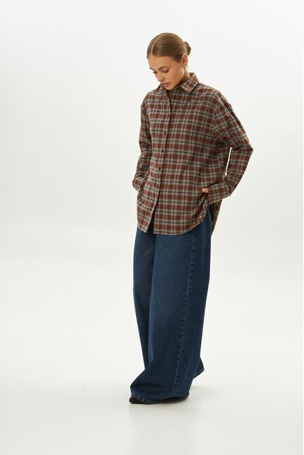 Женская рубашка в клетку фланелевая 9069 от byME 