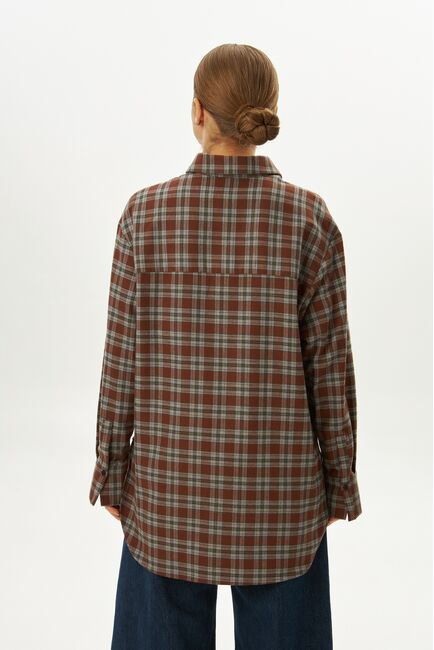 Женская рубашка в клетку фланелевая 9069 от byME 