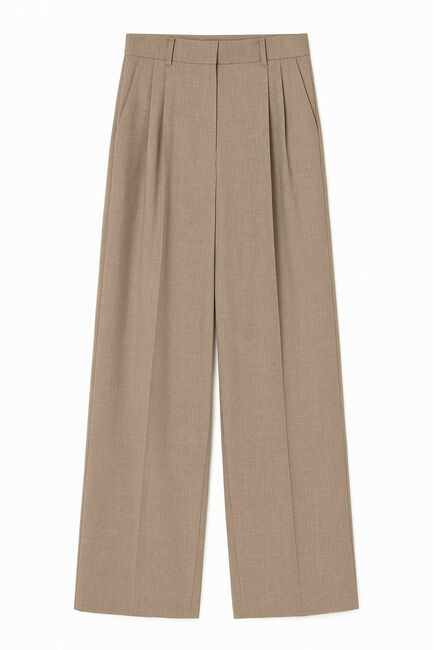 Женские брюки тёмно-бежевые с шерстью MS5307 от  