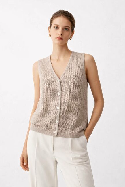 Жилет кэмел с шерстью мериноса-6W671 от byME 