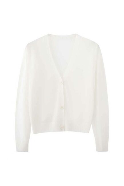 Кардиган белый из вискозы и льна-ZM01-white от byME 