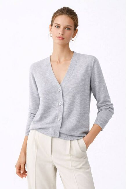 Кардиган серый из вискозы и льна-ZM01-gray от byME 