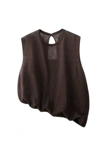 Топ коричневый из вискозы-ZJ3372-brown от byME 