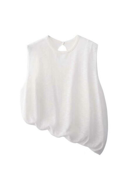 Топ белый из вискозы-ZJ3372-white от byME 