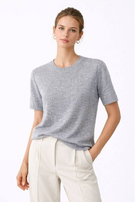 Футболка серая из вискозы-ZJ965-gray от byME 