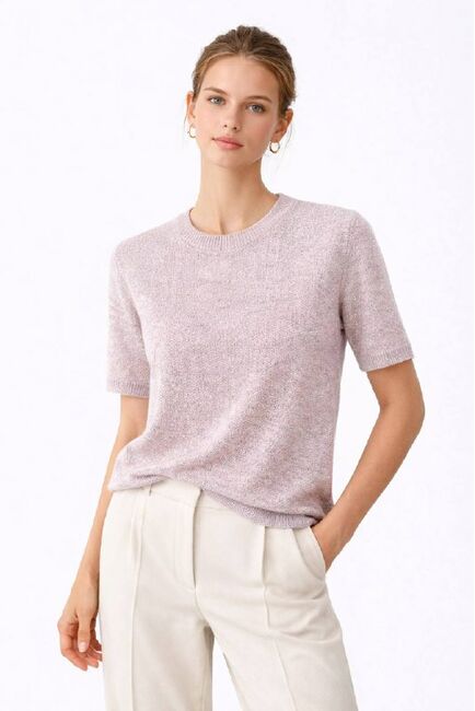 Футболка молочная из вискозы-ZJ965-white от byME 