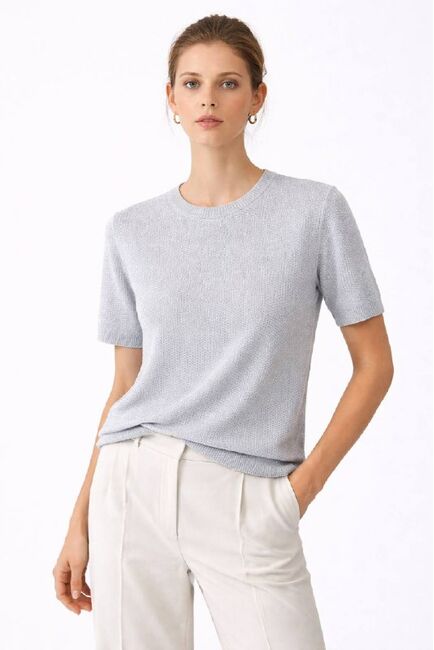 Футболка голубая из вискозы-ZJ965-blue от byME 