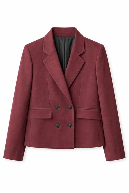 Женский жакет двубортный бордовый-125049 от LW 