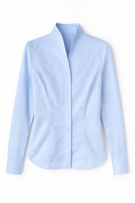 Женская рубашка из бамбука  голубая под запонки -9028 от byME 