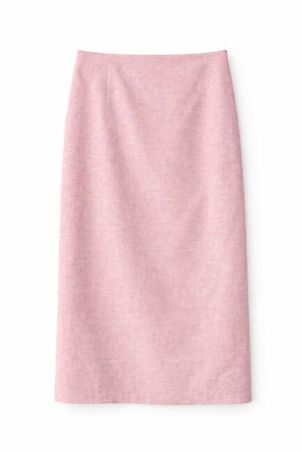 Юбка из хлопка и льна розовая SK6-WS2657-05 от byME 