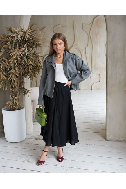 Юбка чёрная из хлопка Y265806 от  