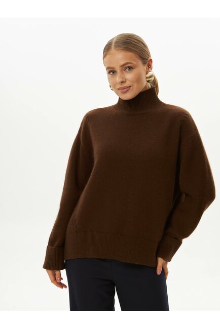 Свитер из шерсти с ангорой коричневый от byME 
