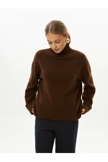 Свитер из шерсти с ангорой коричневый от byME 