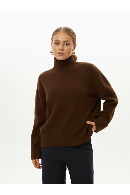 Свитер из шерсти с ангорой коричневый от byME 