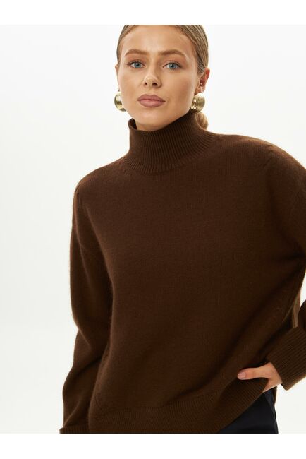 Свитер из шерсти с ангорой коричневый от byME 