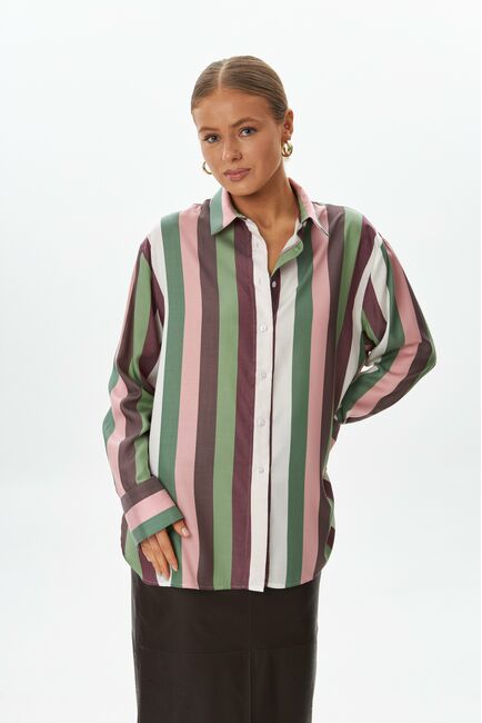Женская рубашка в полоску из лиоцелла 9048 от byME 