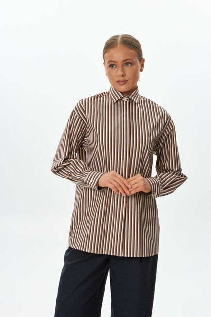 Рубашка из хлопка в полоску  9057 от byME 