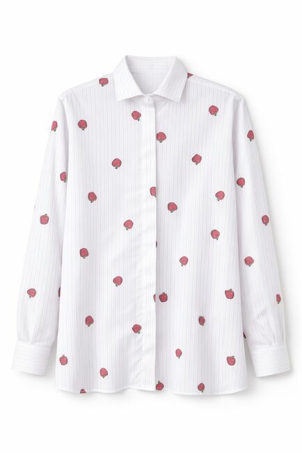 Женская рубашка в полоску с красными болгарскими перцами 9080 от byME 