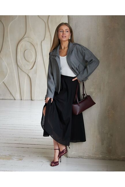 Юбка чёрная из хлопка Y265806 от  